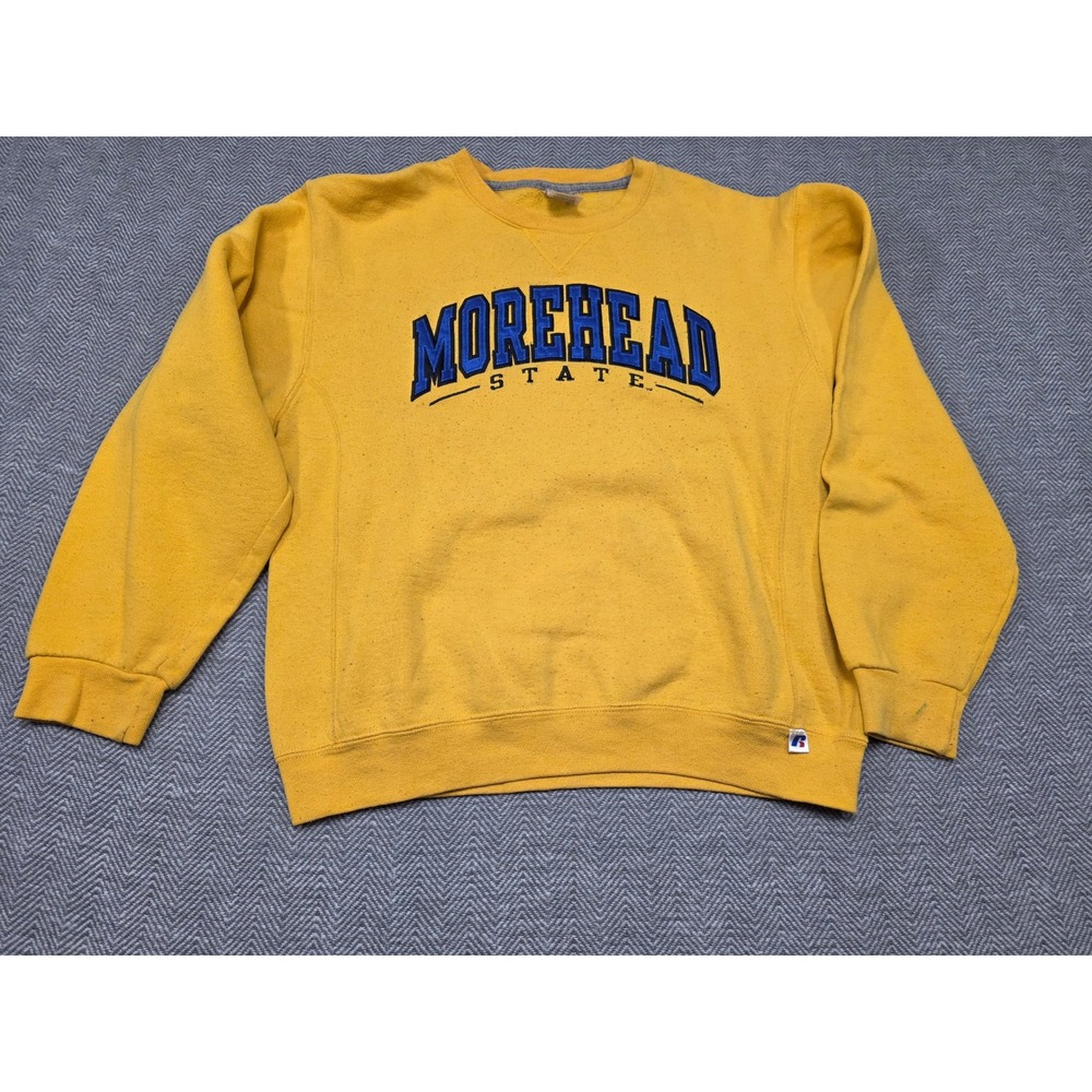 Russell Athletic Morehead State University Sweatshirt Men Medium Yellow Crewneck